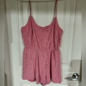H&M Divided Pink Terry Romper Size Large